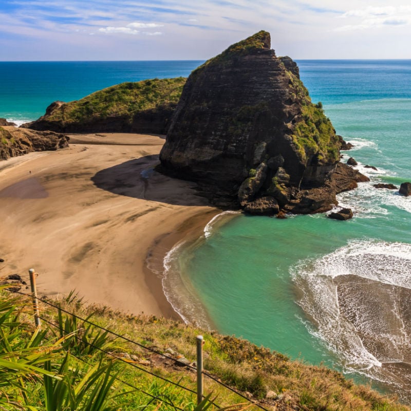 Piha beach on the west coast of New Zealand