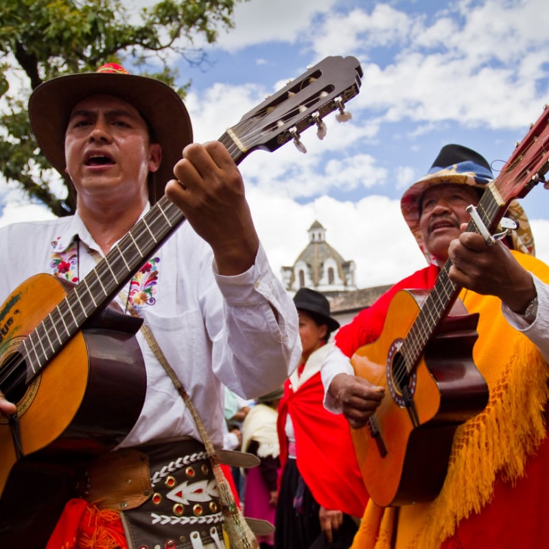two musicians in ecuador