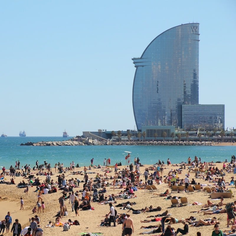 Barcelona,-,May,3:,City,Beach,,400,Meters,Length,,Is