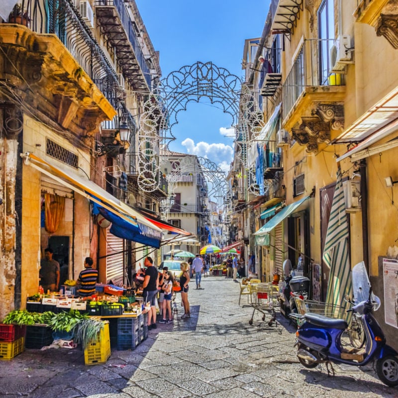 colorful streets of palermo italy