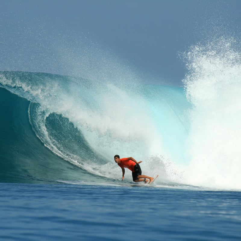 Surfer in Mentawai Islands Regency waters Indonesia