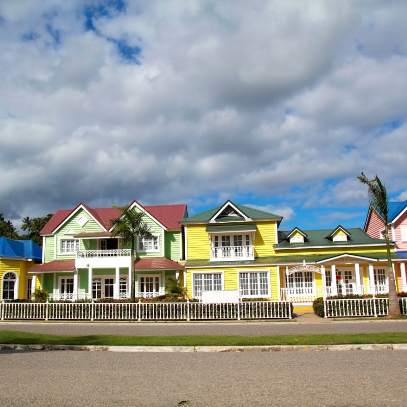 vibrant houses in samana dominican republic