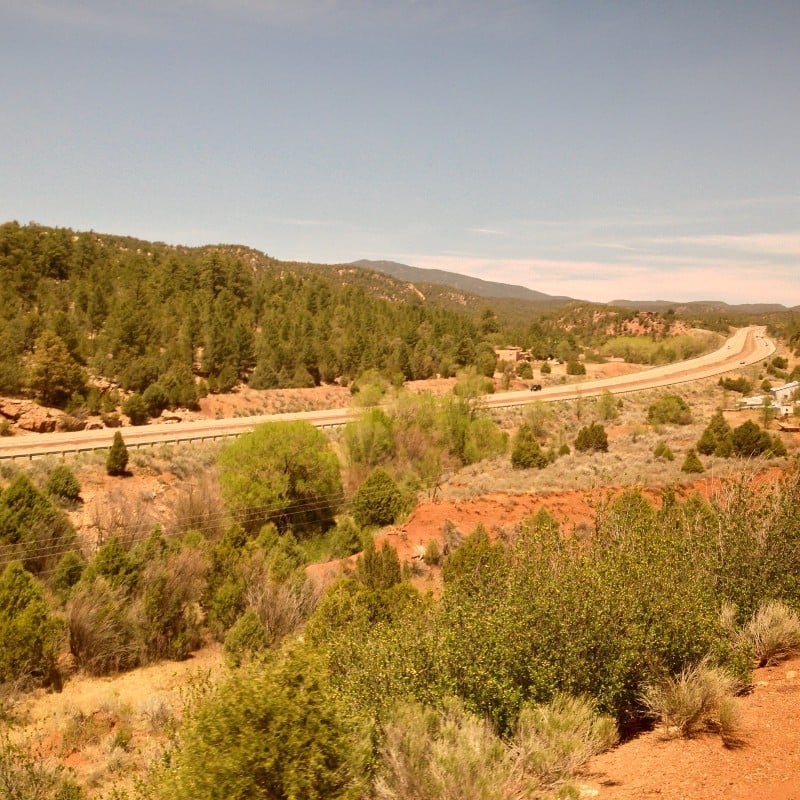 The View from an Amtrak Southwest Chief Train in Glorieta, New Mexico