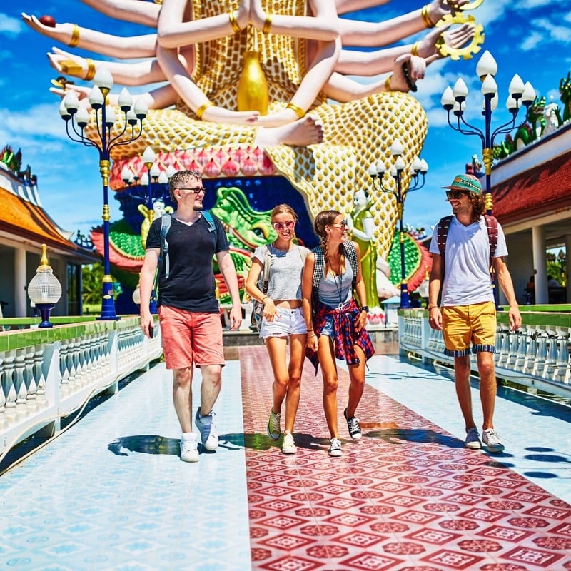 Tourists Looking Happy As They Explore Thailand, South East Asia