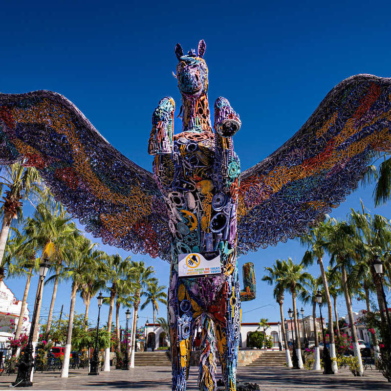 Charming Horse Sculpture In Todos Santos, Mexico, Latin America
