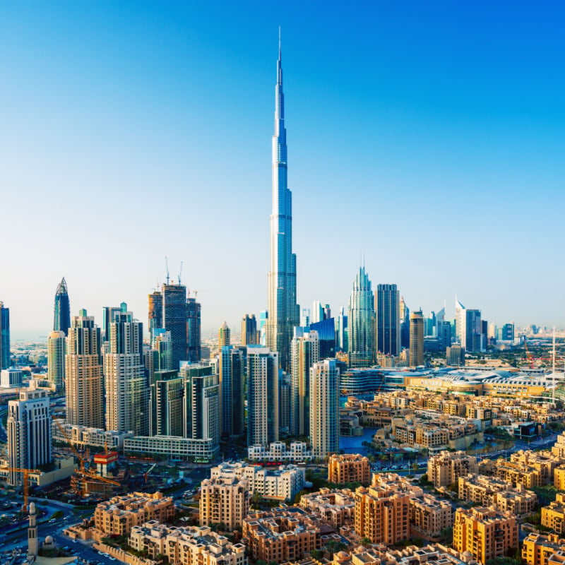 view on Dubai downtown skyscrapers, Dubai, United Arab Emirates